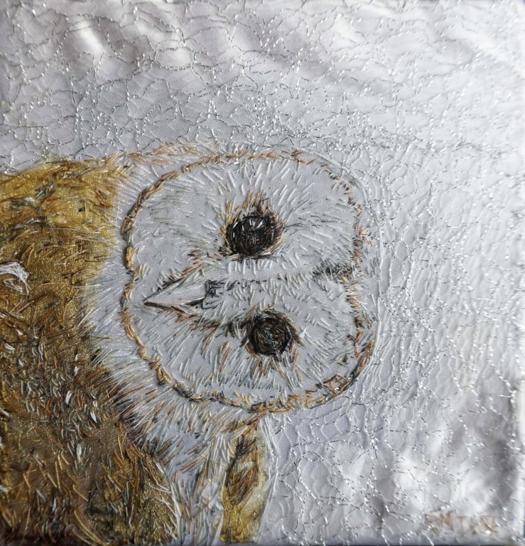 Barn Owl textile (embroidery) Artwork