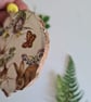 Rabbit and birds wood slice hanging decoration home decor - Image 2