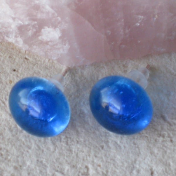 Fused glass stud earrings