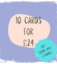 Mix and Match Ten Greeting Cards Bundle - Different occasions 