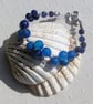 Blue Agate Crystal Gemstone Beaded Chakra Bracelet "Azure" - Image 1
