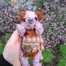 Mili - OOAK Artist Teddy Bear, Textile Teddy Doll, Artisan Collectable, Art Doll