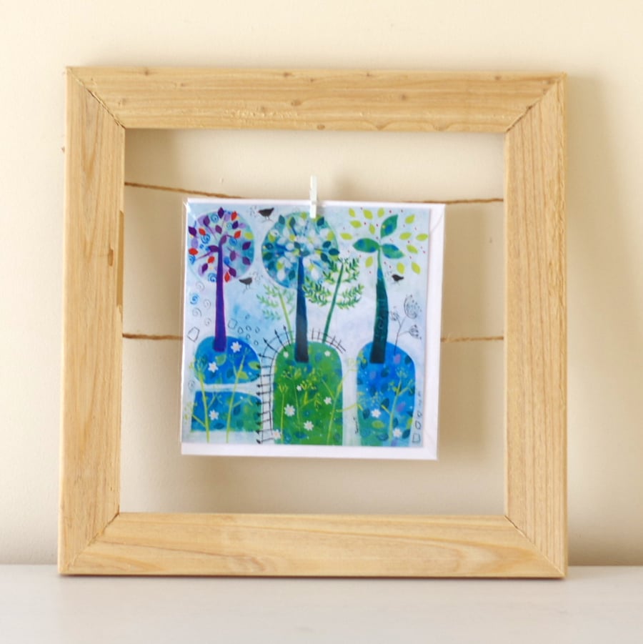 Artist Blank Card, landscape and Trees Greetings Card