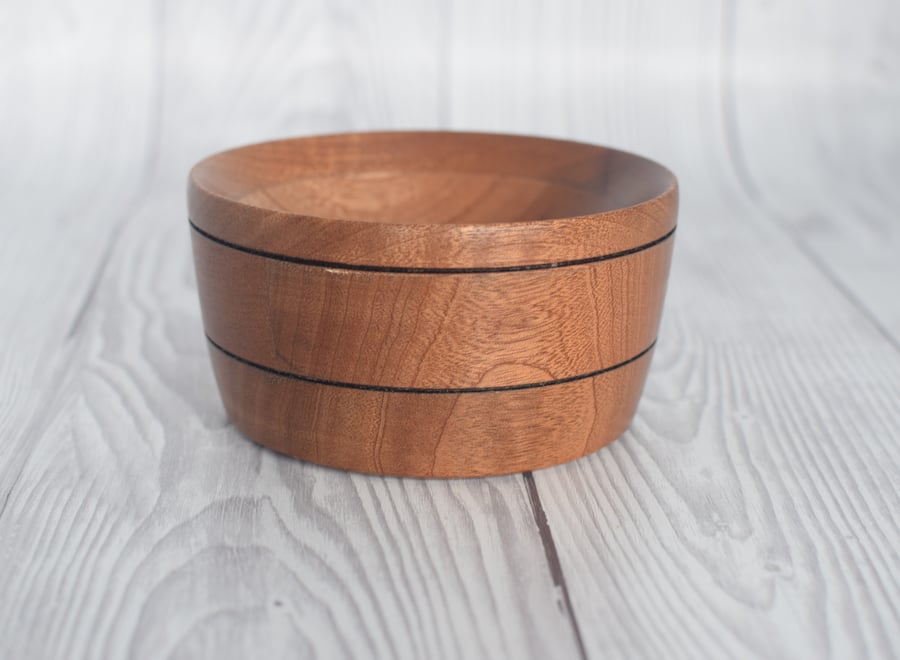 Wood Turned Ring Dish - Mahogany Wood 