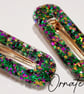 Christmas Green Hairclips Chunky Glitter Clip Barrette Hair Accessories - Image 1