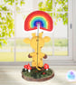 Crochet giraffe and rainbow sculpture. Giraffe ornament. Giraffe gift.  - Image 6