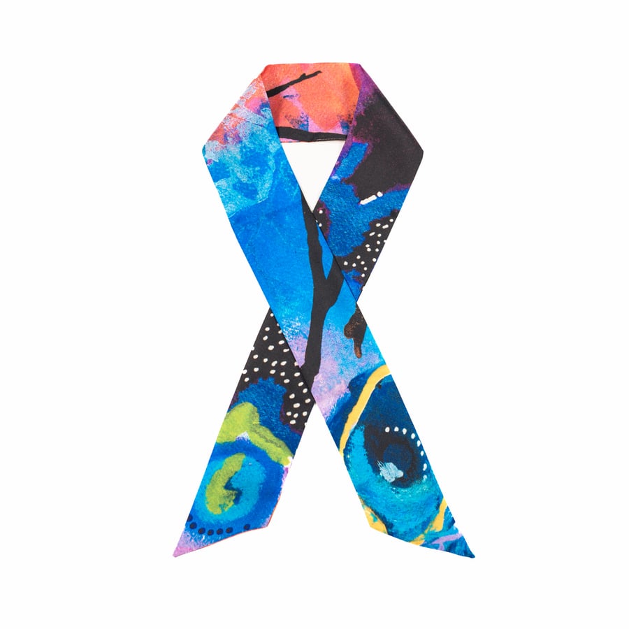 Sunflower & Lotus Silk Twilly No 2