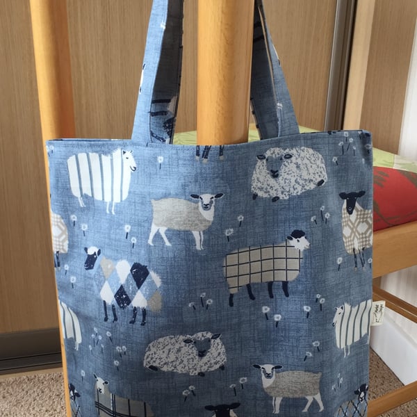 Tote Bag, Blue Sheep Tote Bag