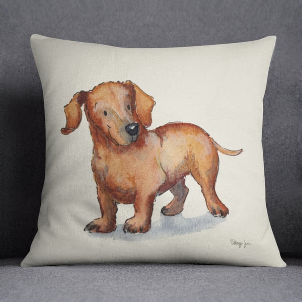 Dachshund Red Cushion