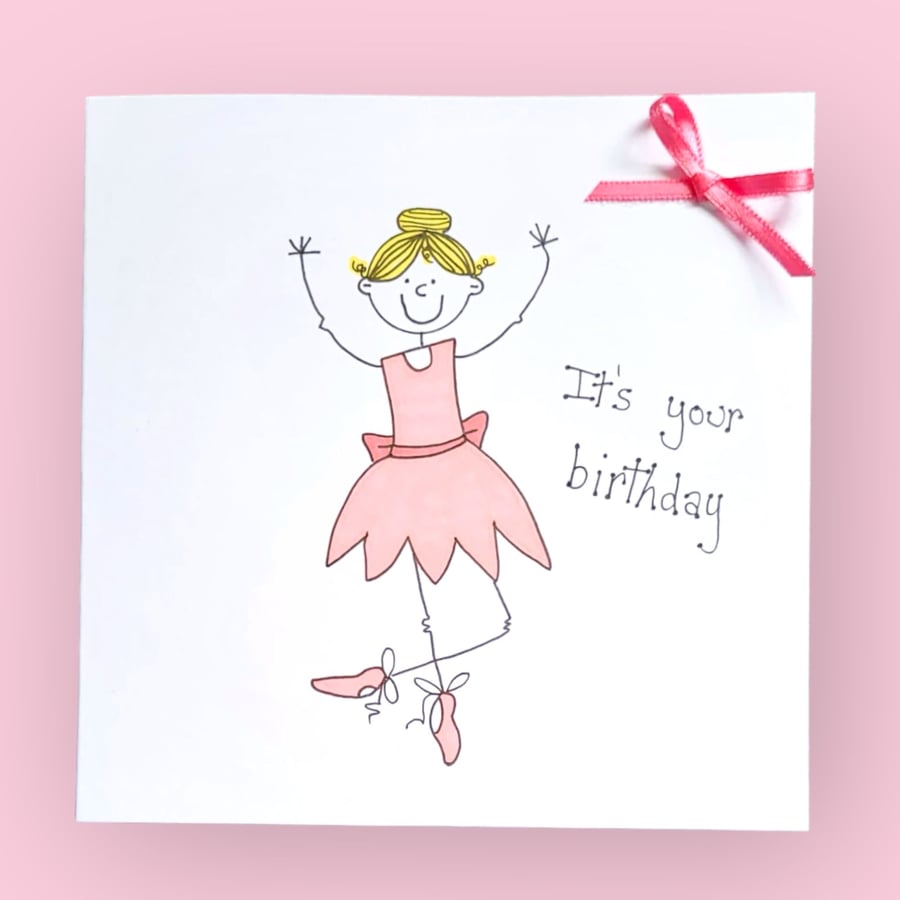 Ballet dancer Whimsical Folk card