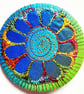 58mm Multicoloured Flower Textile Badge  - Image 1