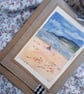 watercolour print greeting card handmade- no 11 beach