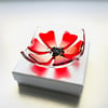 Poppy fused glass trinket dish - glass ornament