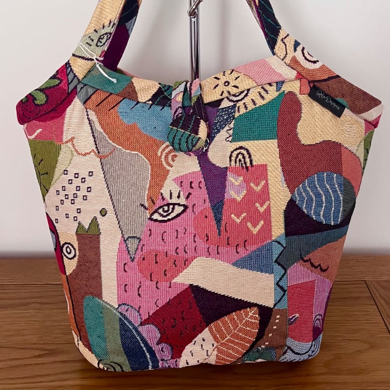Bucket bags tote bags abstract faces 
