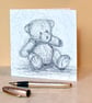 Greetings card - blank - Scribble Bear - Image 3