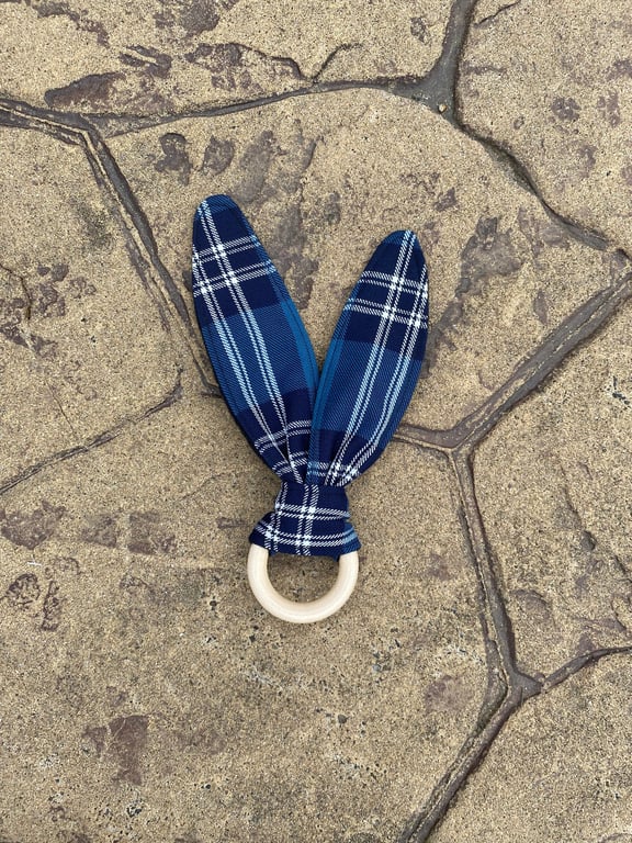 St Andrews Tartan Bunny Ears Teether