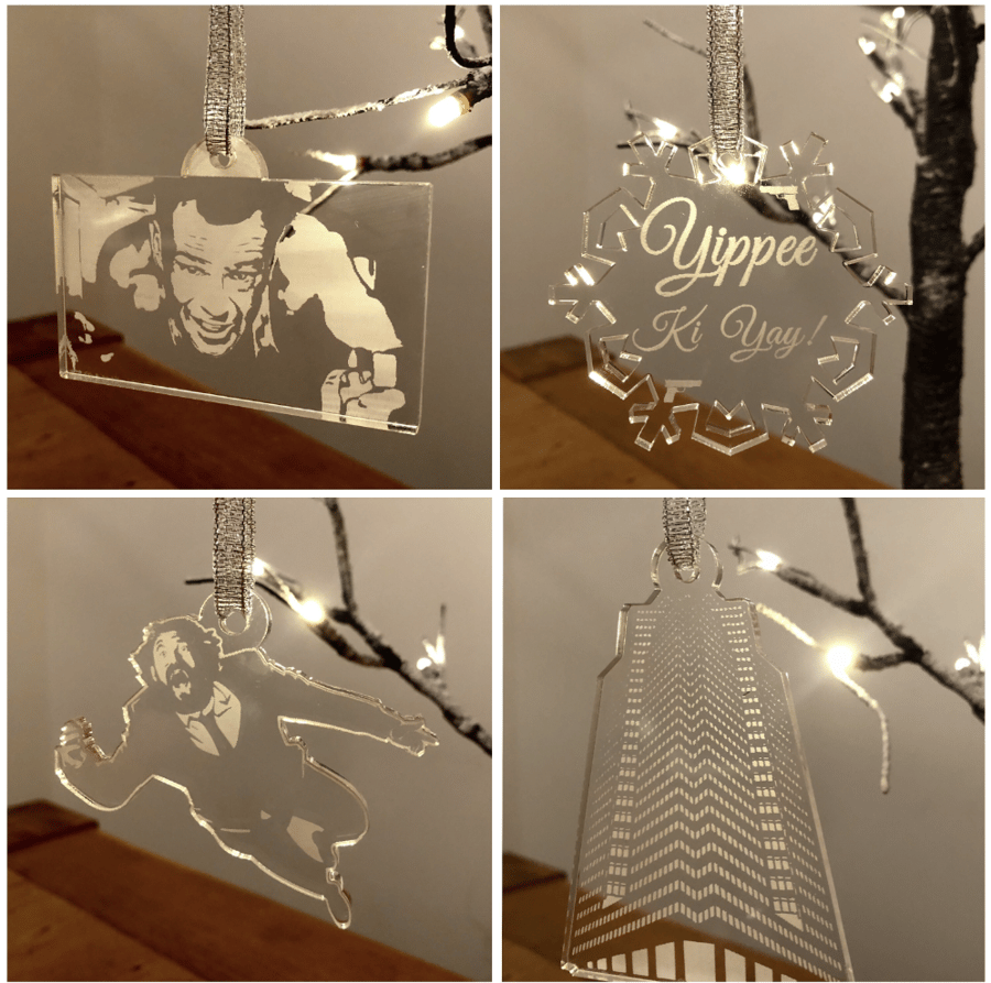 Die Hard themed Christmas Tree Decorations