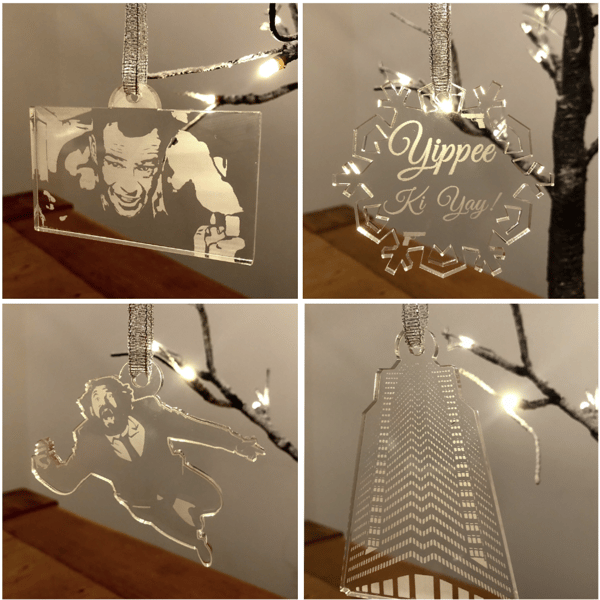 Die Hard themed Christmas Tree Decorations