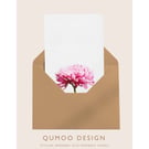 Pink Chrysanthemum flowers Greetings Card Wedding (QM 334)