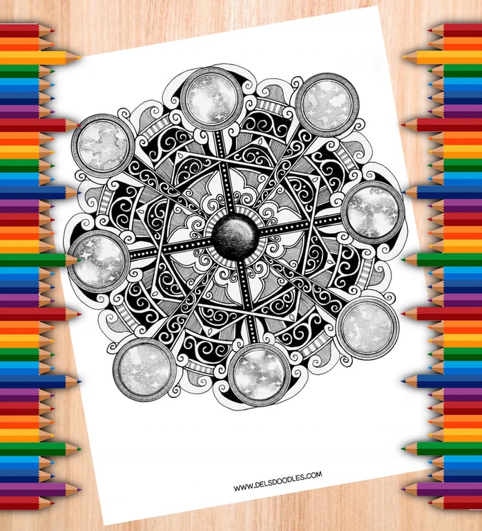 Digital Colouring Pack - Shaded Mandalas