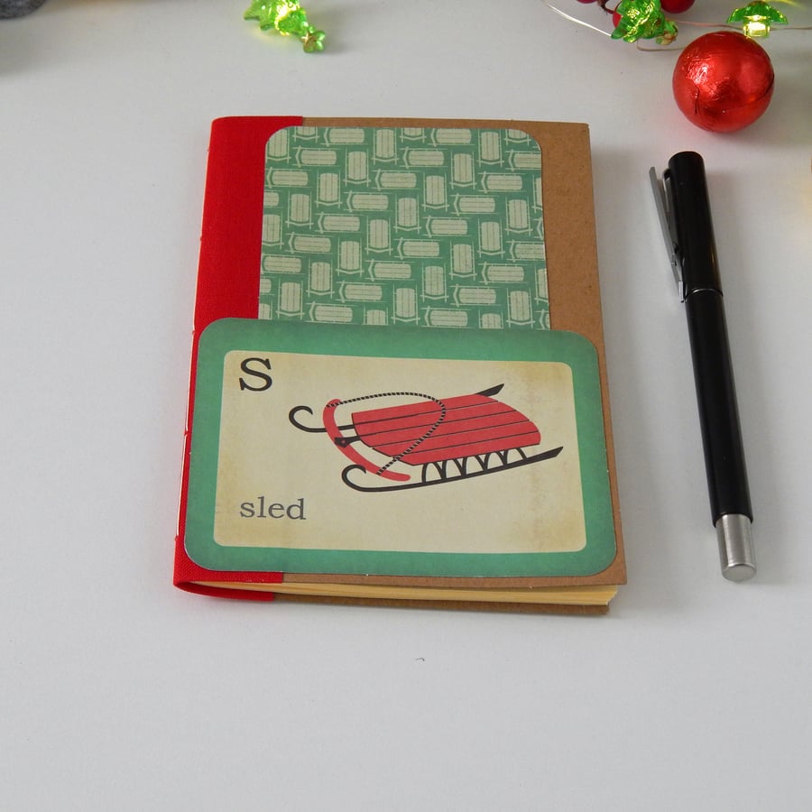 Vintage Christmas Alphabet Notebook. Stocking Fillers. Gifts for Kids. 