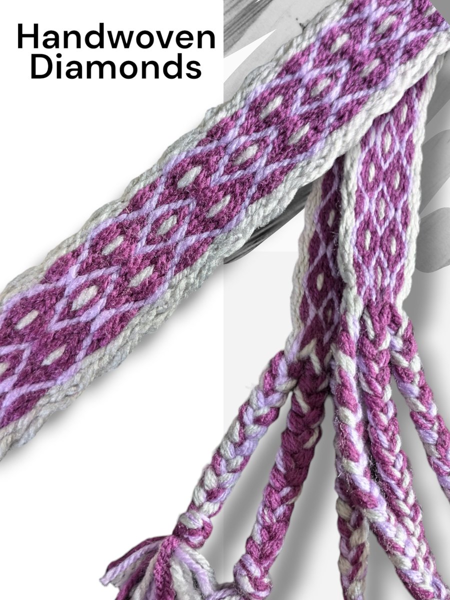 Handwoven belt Purple Diamonds