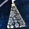 White fused glass snowflake Christmas tree decoration