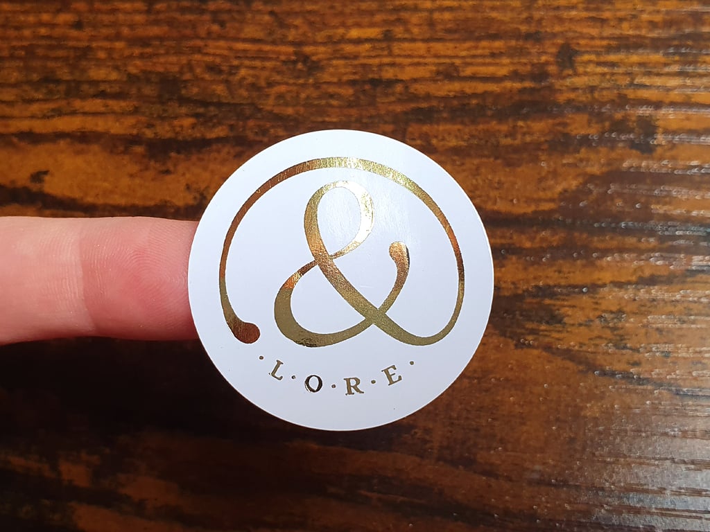 35 x Foiled Custom Personalized Logo 37mm Stickers - Small Business Supplies