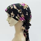 Chemo head wear, alopecia hair loss head scarf, bonnet with ties, bandanna