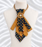 Golden Polka – Upcycled Necktie Statement Necklace - Image 1