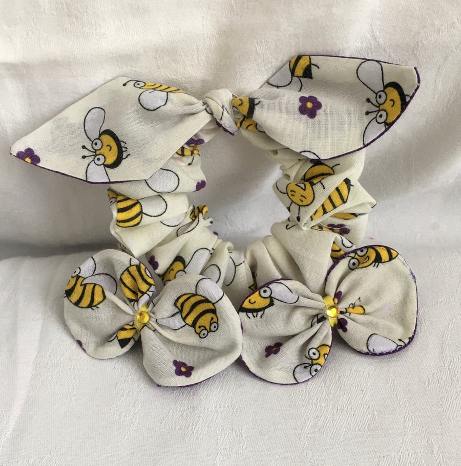 Beetiful Hair Accessories Set, Bee Bow Scrunchie, Bow Hair Clips, For The Bees.