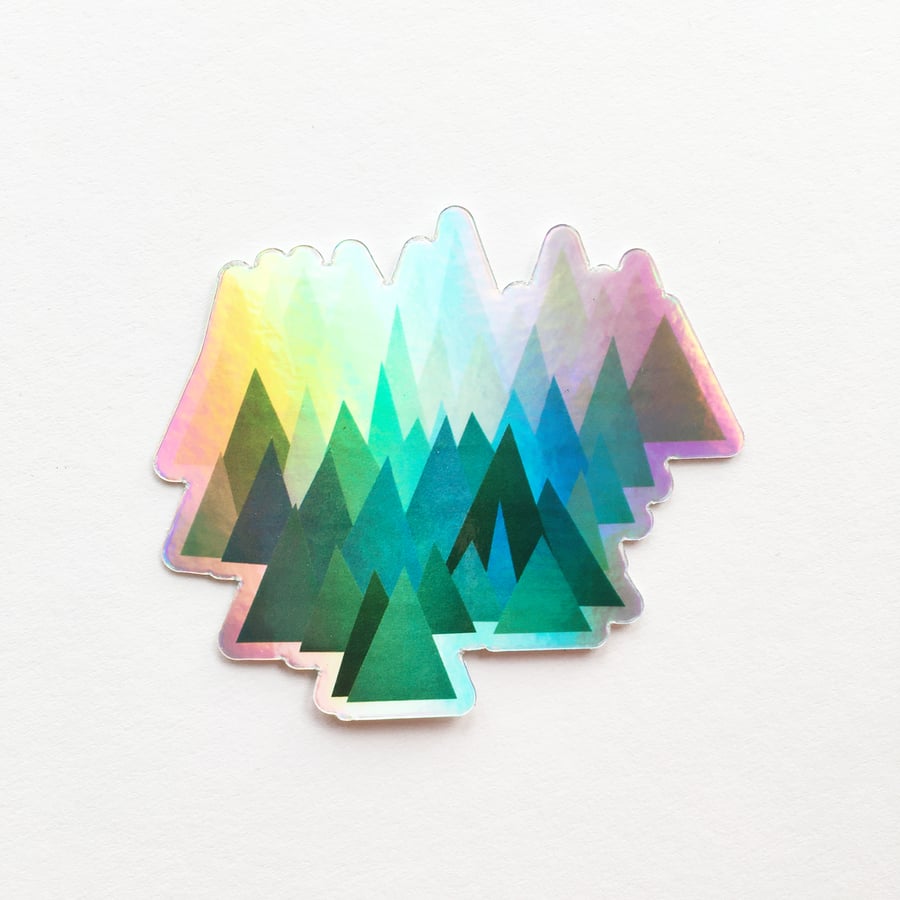 Holographic Mountain Sticker - Cold Mountain