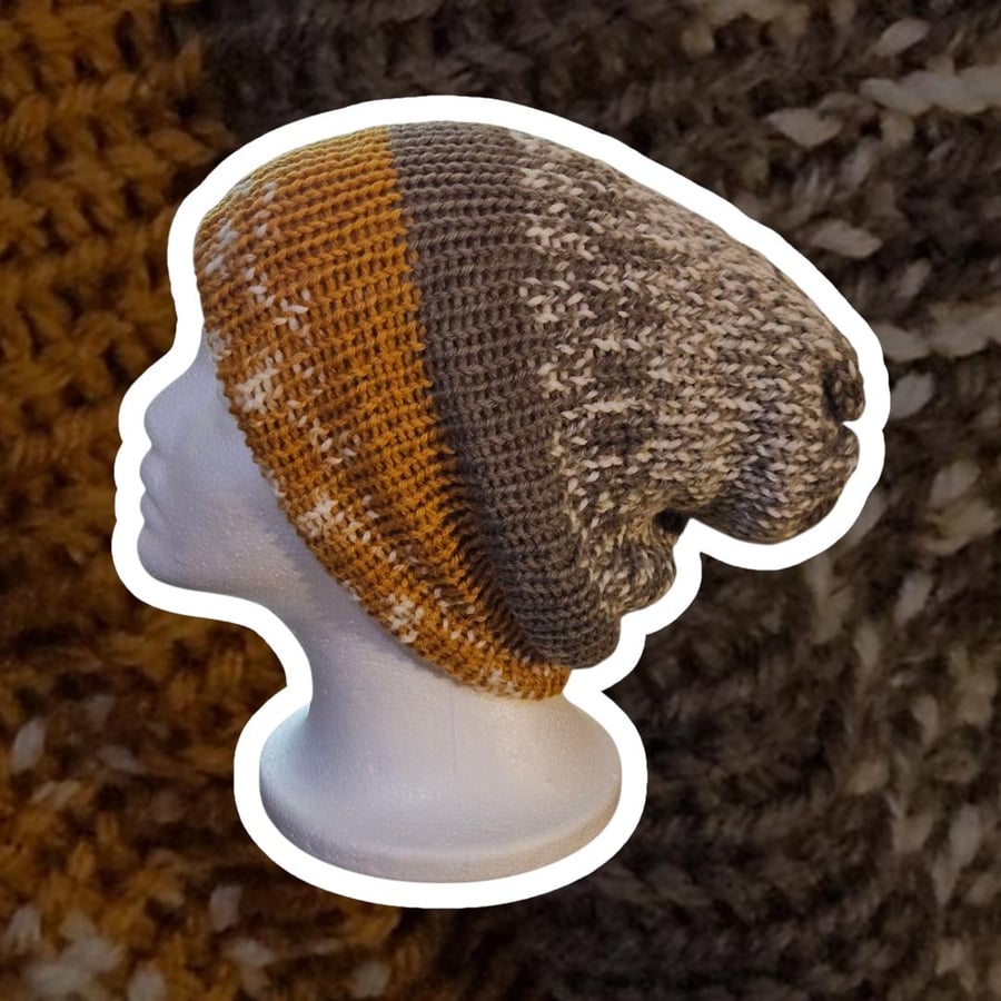 Beanie Hat, Reversible (handmade)