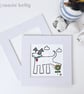 Watering The Flowers, dog peeing on a flower illustration, Giclee print - Image 4