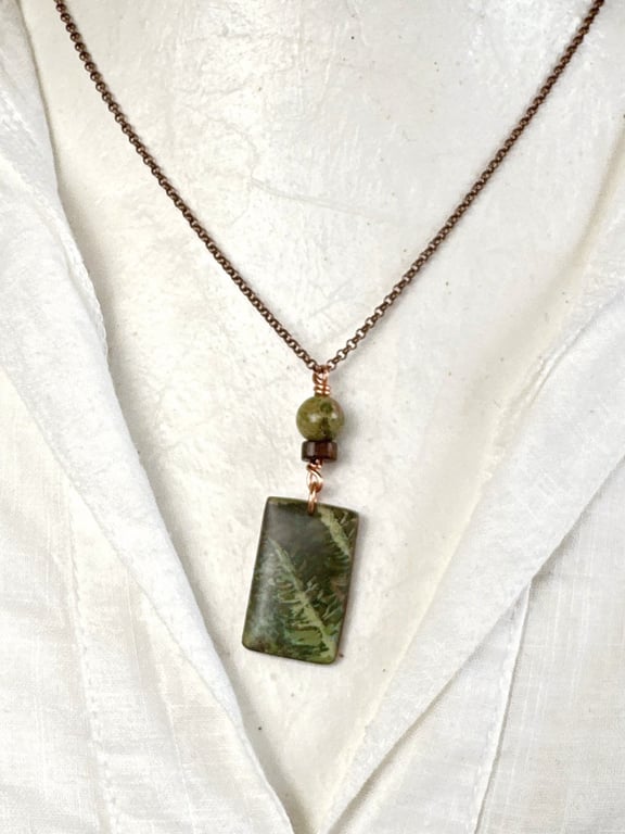 Fern Leaf Mixed Media Pendant