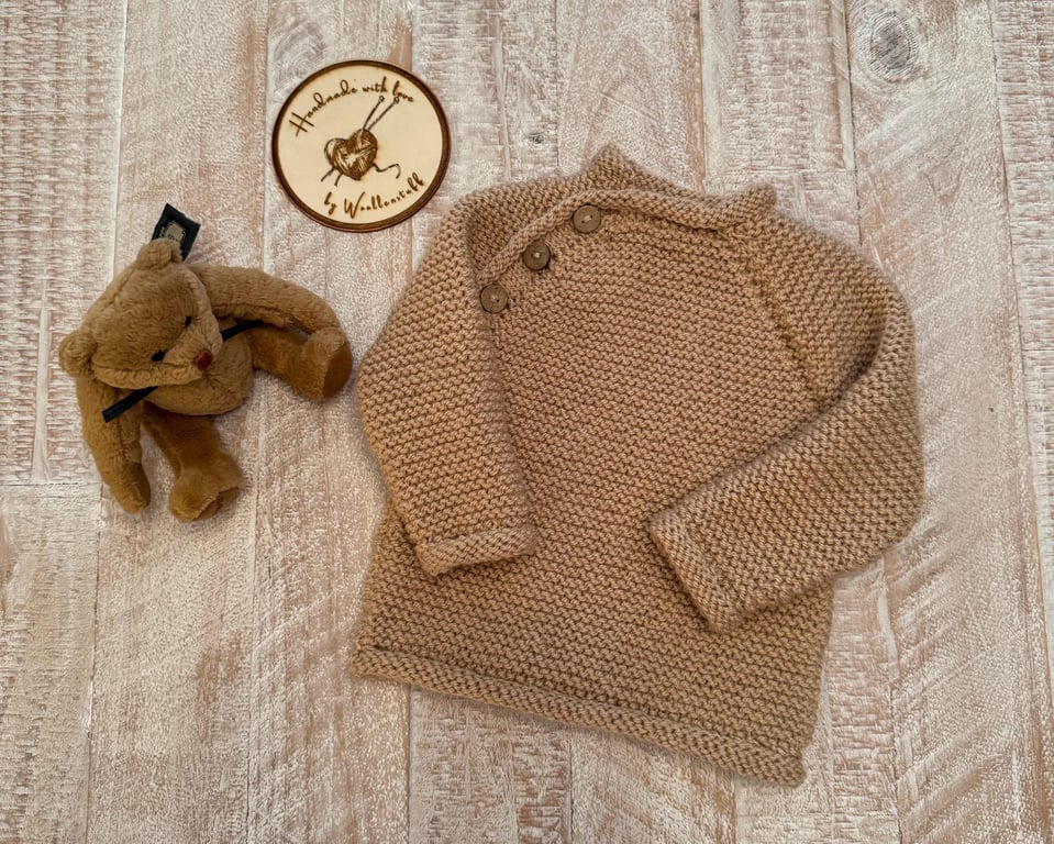 Made To Order Handknitted Baby Jumper 4 sizes. Any colour.