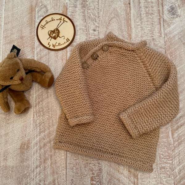 Made To Order Handknitted Baby Jumper 4 sizes. Any colour.