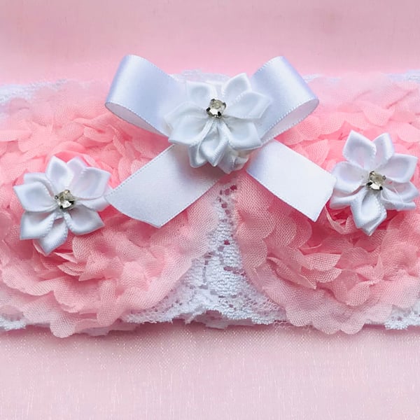 ROSALIE White Stretch Lace Wedding Garter