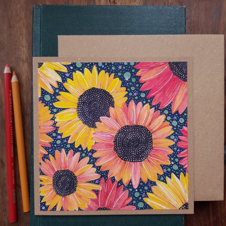 Sunflowers for any occasion - blank card from original artwork