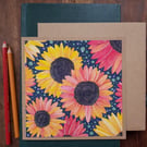Sunflowers for any occasion - blank card from original artwork