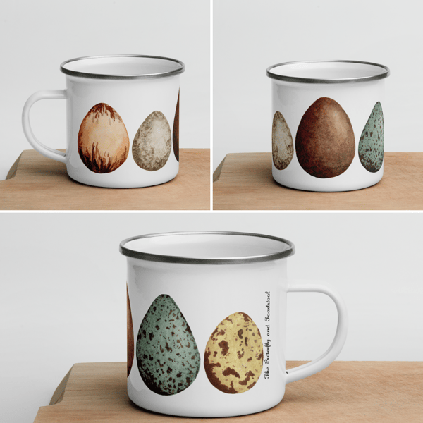 Egg Enamel Mug, Easter Mug, Camping Mug