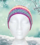 Crochet headband, ear warmer. Pastel rainbow twist ear warmer. Rainbow headband. - Image 2