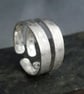 Ring Stack Duo in textured sterling silver from Balance Me range - Image 1