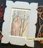 Little Deer original drawing, small letterbox art gift - Image 8