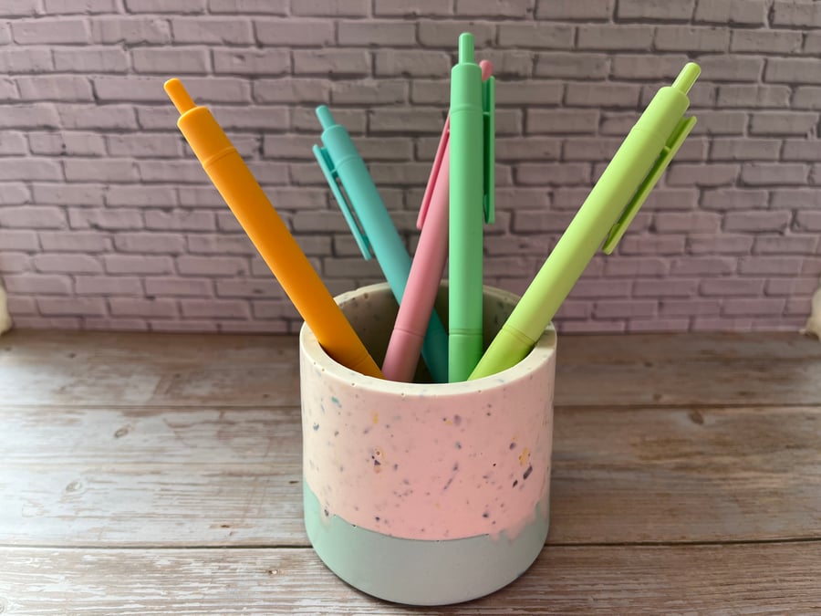 Mint Green and White Small Confetti Pot