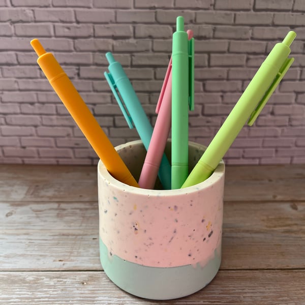 Mint Green and White Small Confetti Pot