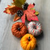 Small mini decorative pumpkins x 3. Handmade