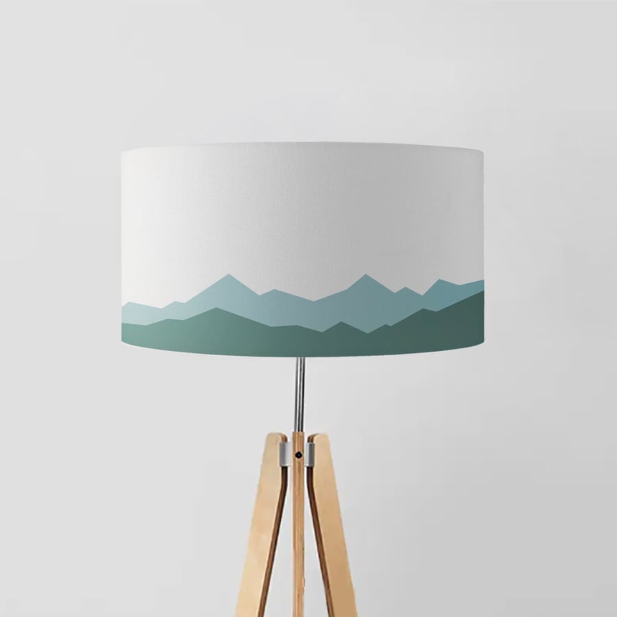 The Alps Mountains pattern drum lampshade, Diameter 45cm (18")