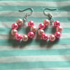 Gorgeous pink pearl hoop earrings 
