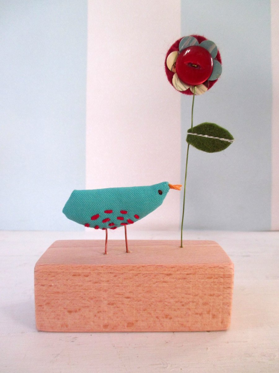 Turquoise Flower Bird